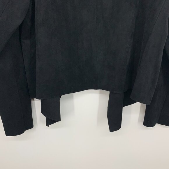 Velvet Graham Jacket Spencer Black Eden Faux Suede Drape Front - Picture 9 of 9